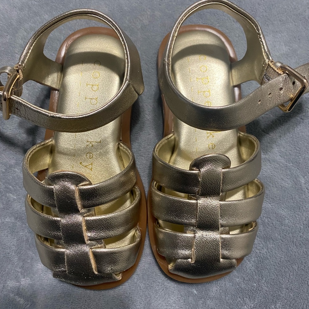 Copper Key Metallic Sandals